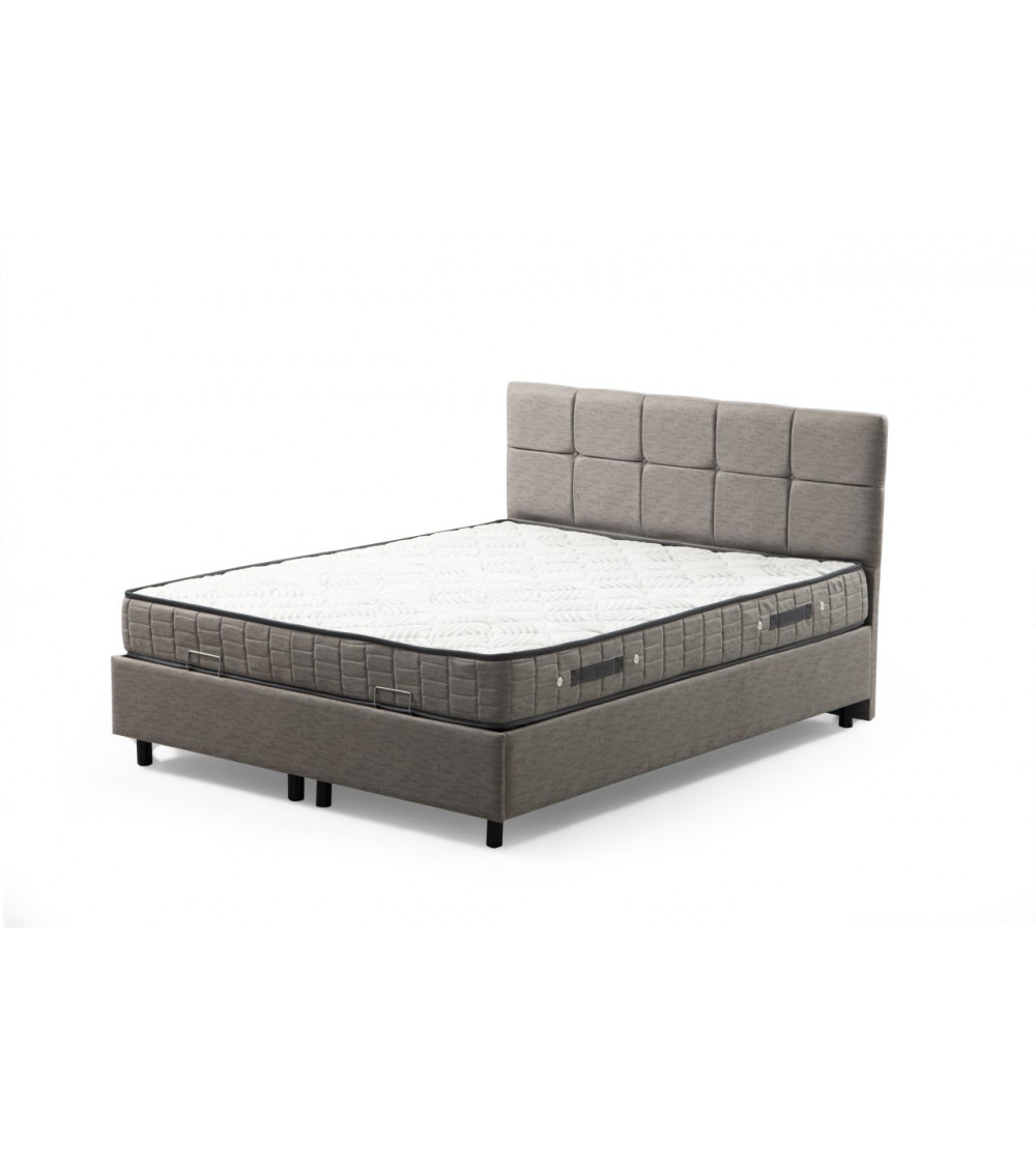 Cama cofre + cabecero VITALIA 160x200 cm gris