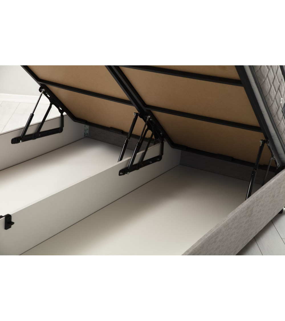Cama cofre + cabecero VITALIA 160x200 cm gris Cama cofre + cabecero VITALIA 160x200 cm gris