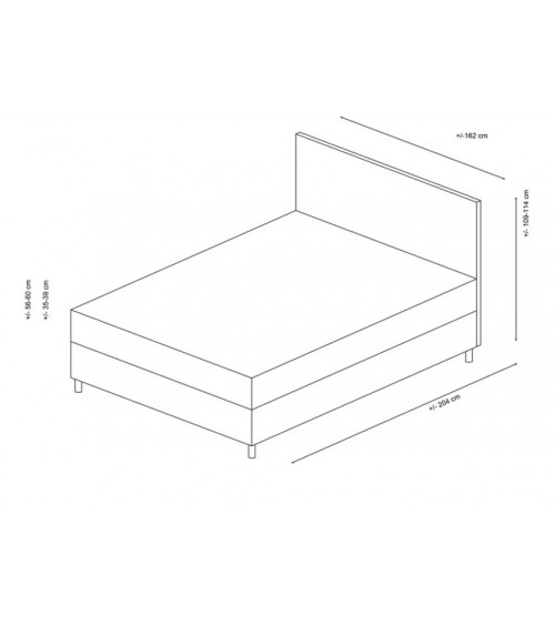 Cama cofre + cabecero VITALIA 160x200 cm gris