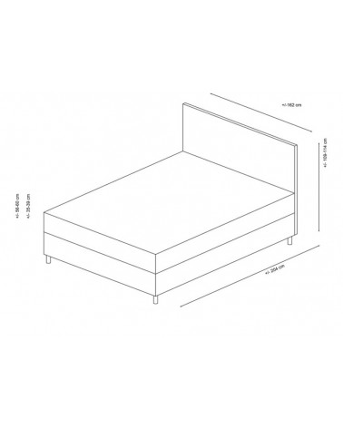 Cama cofre + cabecero VITALIA 160x200 cm gris