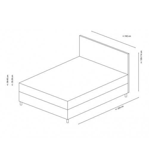 Cama cofre + cabecero VITALIA 160x200 cm antracita