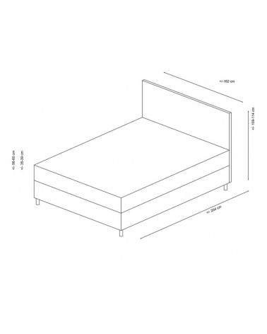 Cama cofre + cabecero VITALIA 160x200 cm antracita