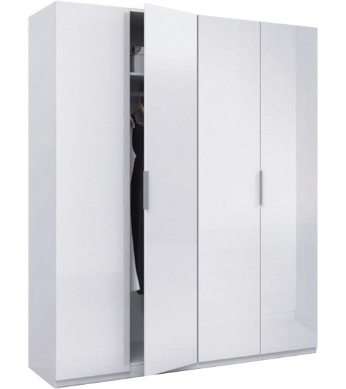 Armoire 4 Portes blanc brillant 180x200 cm