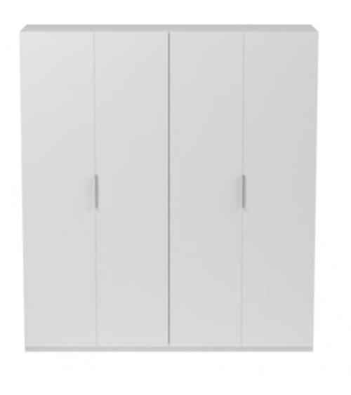 Armario con 4 puertas blanco brillante 180x200 cm