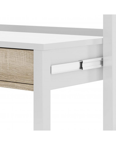 Bureau / Console Extensible 99 cm chêne canadian-blanc artik