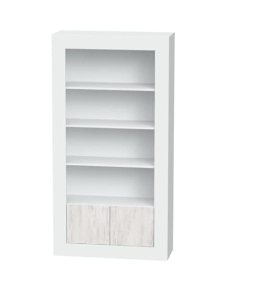 Librería 4 estantes + 2 puertas 94 x 35 x 181 cm blanco artik-blanco pulido Librería 4 estantes + 2 puertas 94 x 35 x 181 cm blanco artik-blanco pulido
