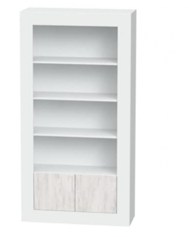 Librería 4 estantes + 2 puertas 94 x 35 x 181 cm blanco artik-blanco pulido
