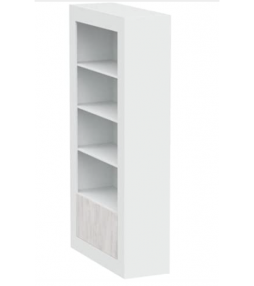 Librería 4 estantes + 2 puertas 94 x 35 x 181 cm blanco artik-blanco pulido