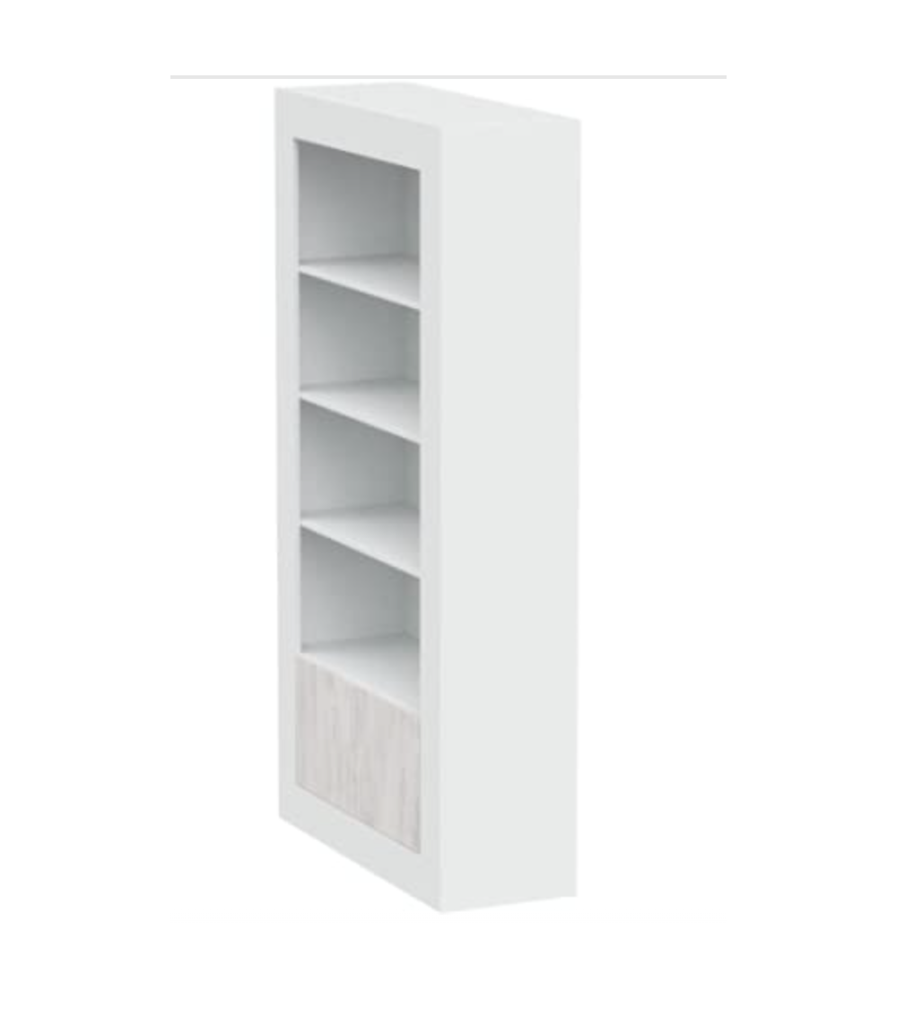 Librería 4 estantes + 2 puertas 94 x 35 x 181 cm blanco artik-blanco pulido Librería 4 estantes + 2 puertas 94 x 35 x 181 cm blanco artik-blanco pulido