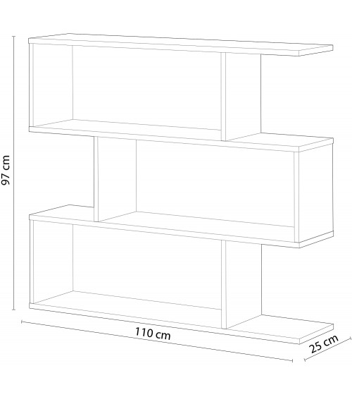 Estante bajo de 3 niveles 110 x 25 x 97 cm cemento