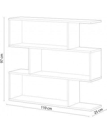 Estante bajo de 3 niveles 110 x 25 x 97 cm cemento