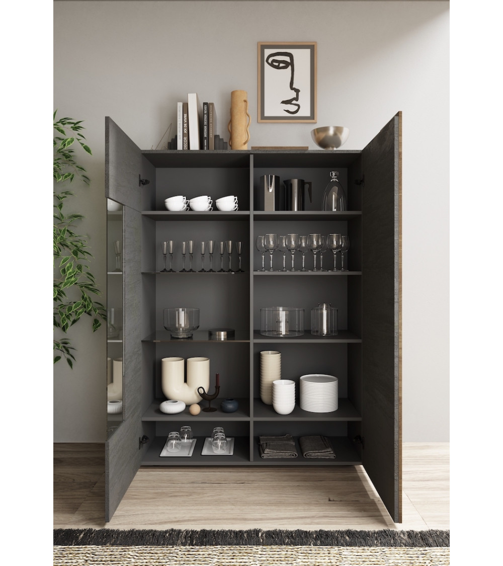 Vitrine 2 portes VENUS Titan/Kadiz 121x169cm Vitrine 2 portes VENUS Titan/Kadiz 121x169cm