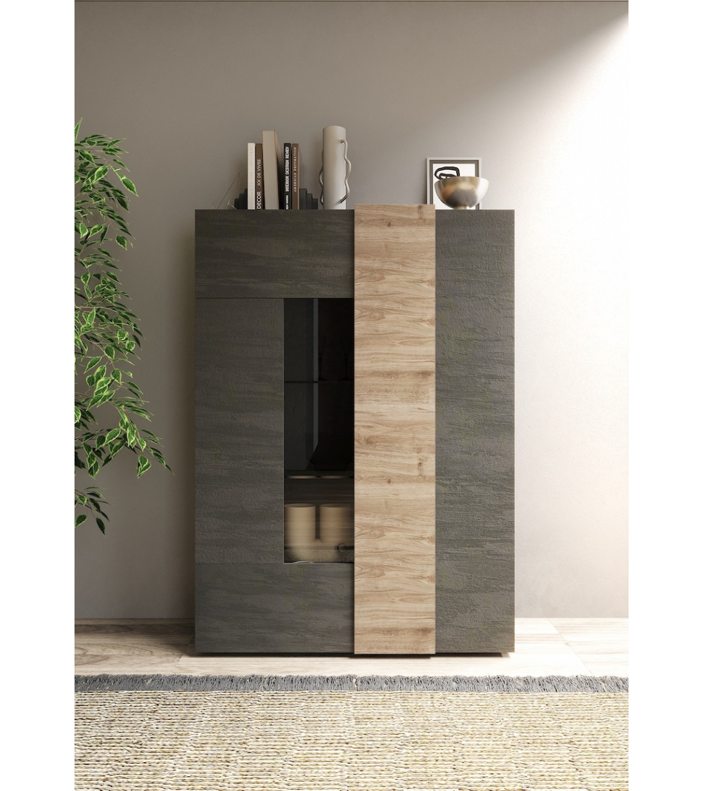 Vitrine 2 portes VENUS Titan/Kadiz 121x169cm Vitrine 2 portes VENUS Titan/Kadiz 121x169cm