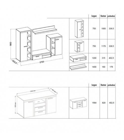 Ensemble Salon Vanillo oldmat/graphite