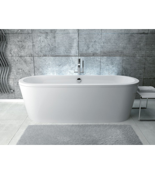 Baignoire îlot rétro – Blanc – 179,5 cm x 78,5 cm – Pieds or