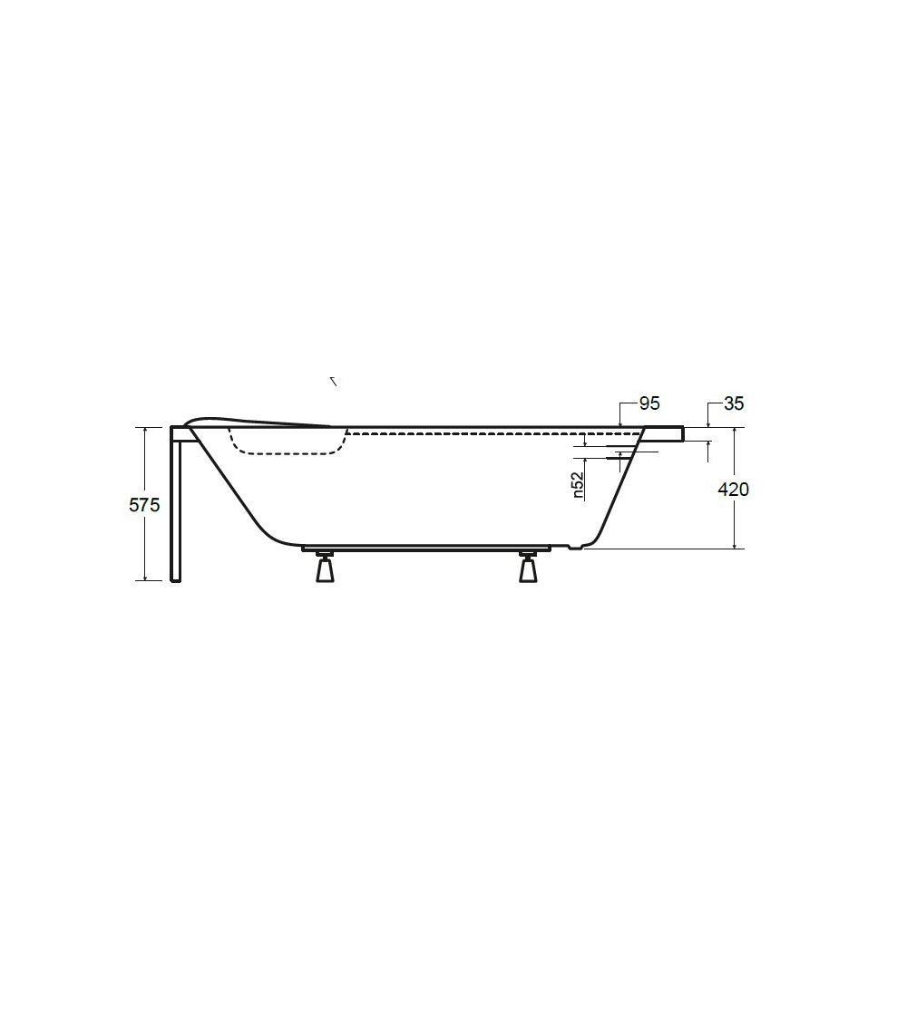 Baignoire d'angle DELFINA gauche avec tablier Baignoire d'angle DELFINA gauche avec tablier