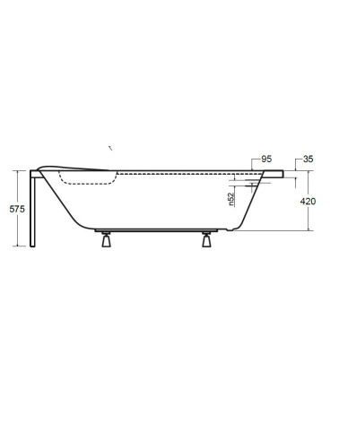 Baignoire d'angle DELFINA gauche avec tablier