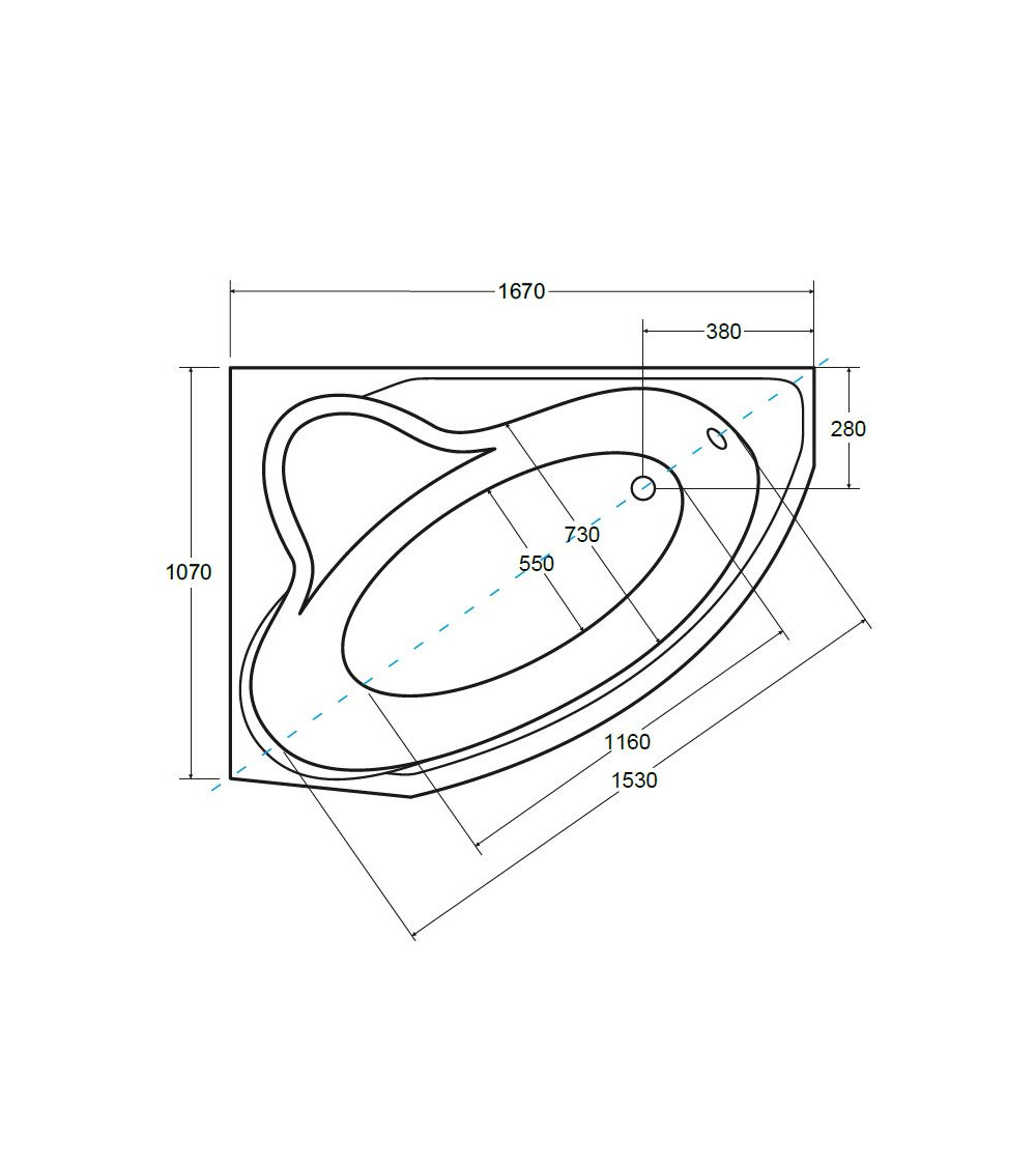 Baignoire d'angle DELFINA gauche avec tablier Baignoire d'angle DELFINA gauche avec tablier