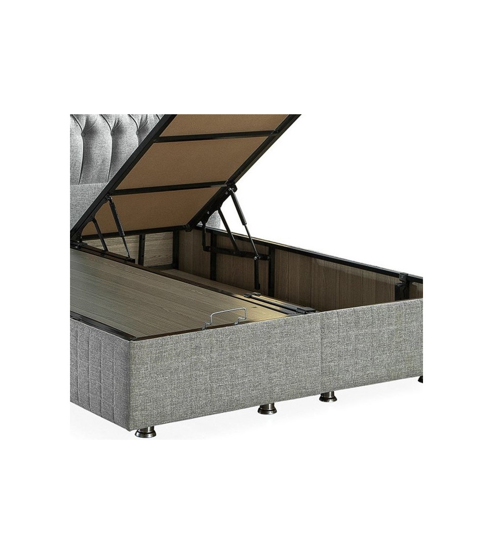 Cama cofre BELLE antracita + colchón y cabecero incluidos 90/160x200 cm Cama cofre BELLE antracita + colchón y cabecero incluidos 90/160x200 cm