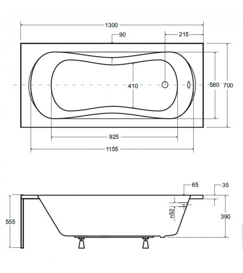 Bagno VANESSA 130/140/150/160/170 X 70 cm 