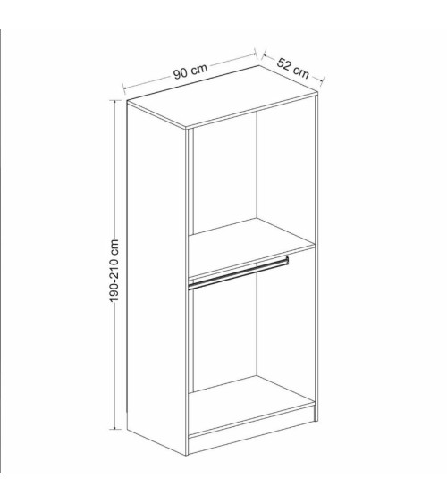 Armoire 2 Portes Vitrées avec leds - Blanc/Noir