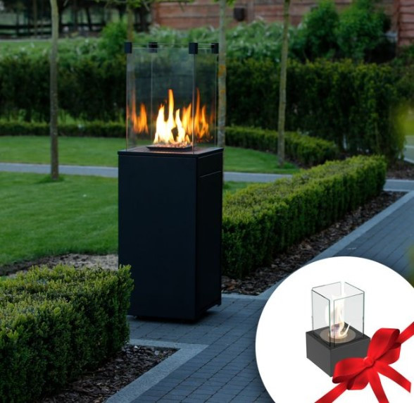 CHAUFFAGE GAZ EXTERIEUR PATIO SLIM NOIR