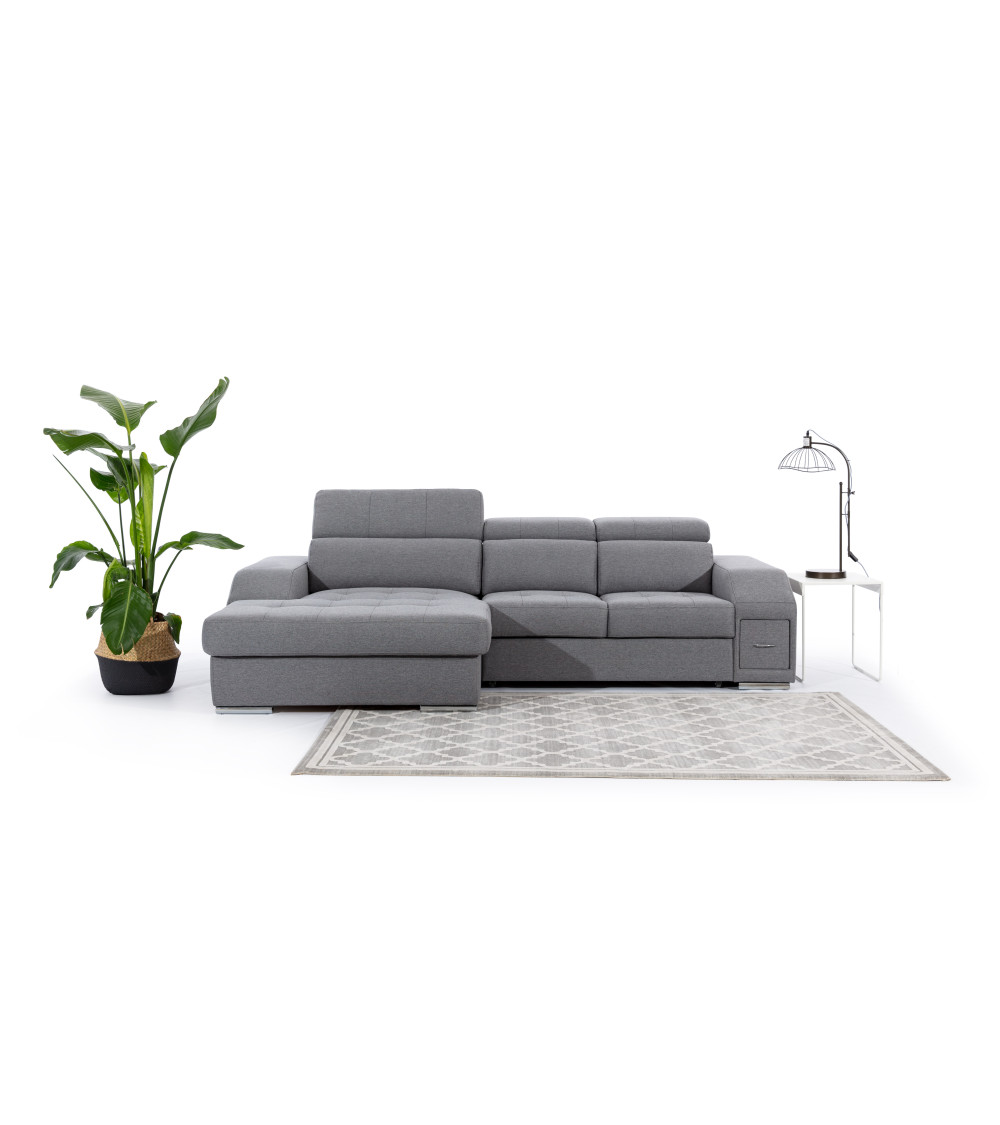 Sofá Gala 4 plazas con chaise longue izquierdo blanco 300 cm